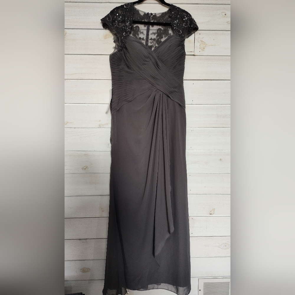 Azazie – Birdie  NWT – Size 10– Steele Grey – Mother of the Bride Dress